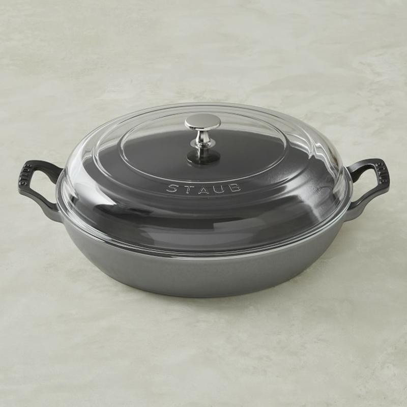 ストウブ エブリシングパン 直径30cm エナメル ガラスフタ フランス製 Staub Enameled Cast Iron Everything  Pan, 3 1 2-Qt. 絶妙なデザイン