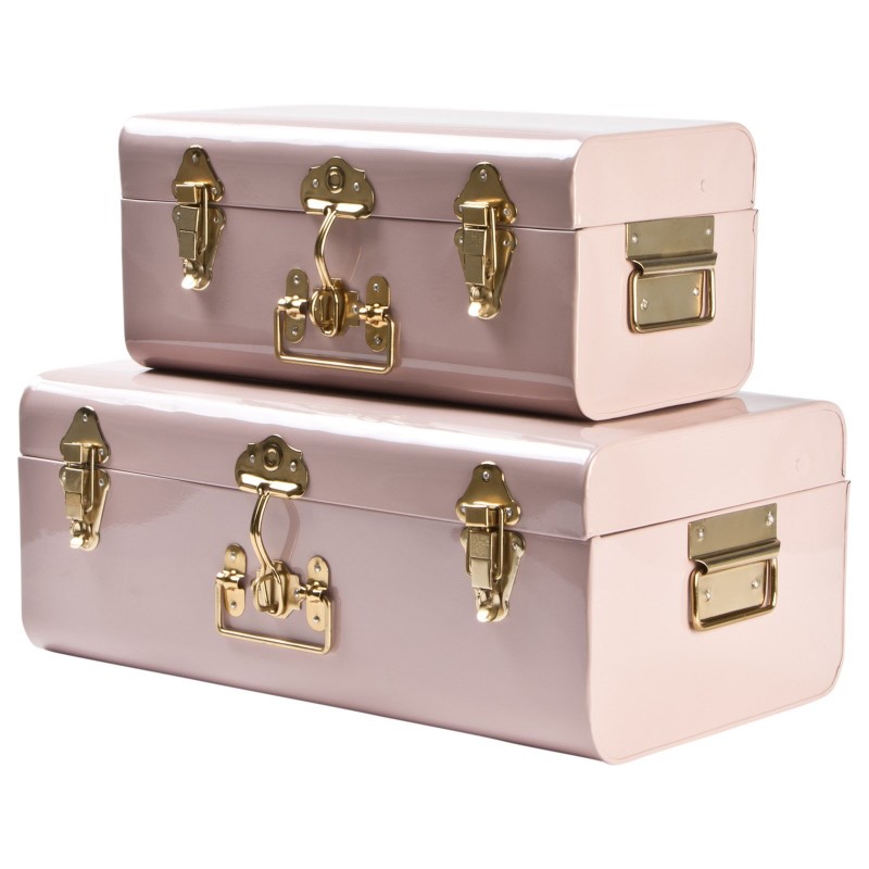 楽天市場】トランク 2セット ビンテージスタイル 収納 ロック付き Blue