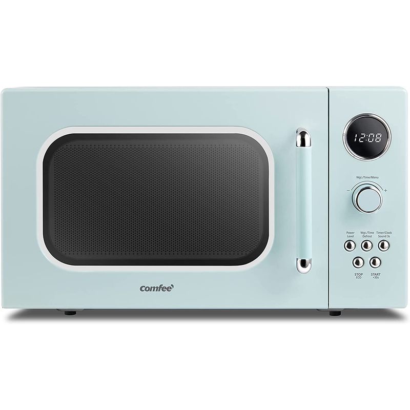 電子レンジ オートメニュー9種 レトロ COMFEE CM-M091AGN Retro Microwave with Multi-stage Cooking, 9 Preset Menus and Kitchen Timer, Mute Function, ECO Mode, LED digital display, 0.9 cu.ft, 900W 家電