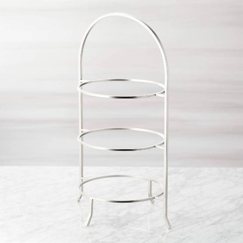 ビュッフェサーバー トレイ 3段 シルバー プレートなし Cambridge Satin Nickel 3Tier Stand