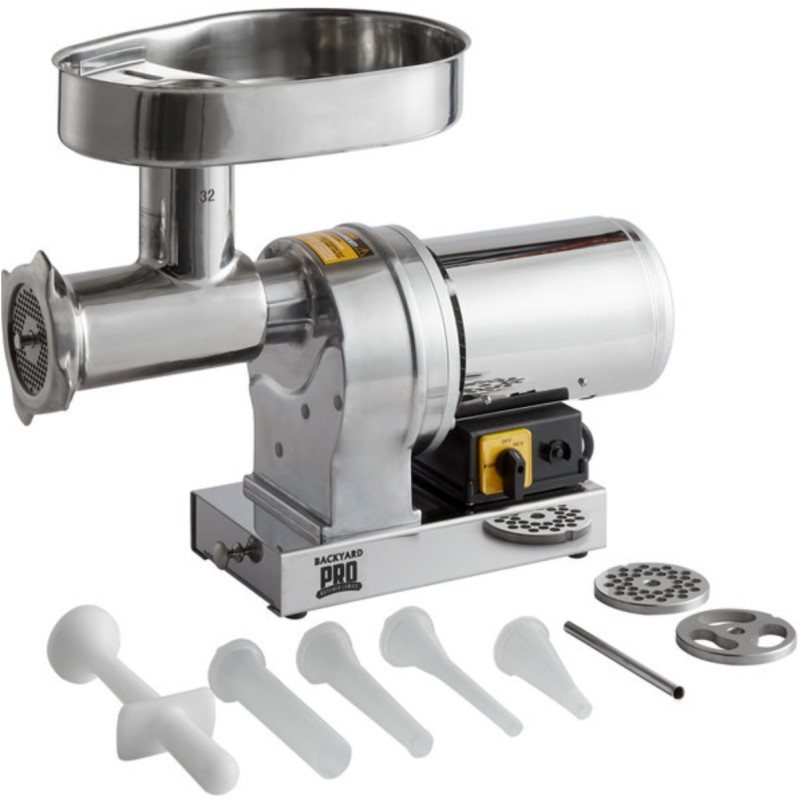 ミートグラインダー 業務品質 電動挽肉機 ミンチ 2馬力 Backyard Pro BSG32 Butcher Series #32 Electric Meat Grinder - 120V, 2 hp 家電 【代引不可】