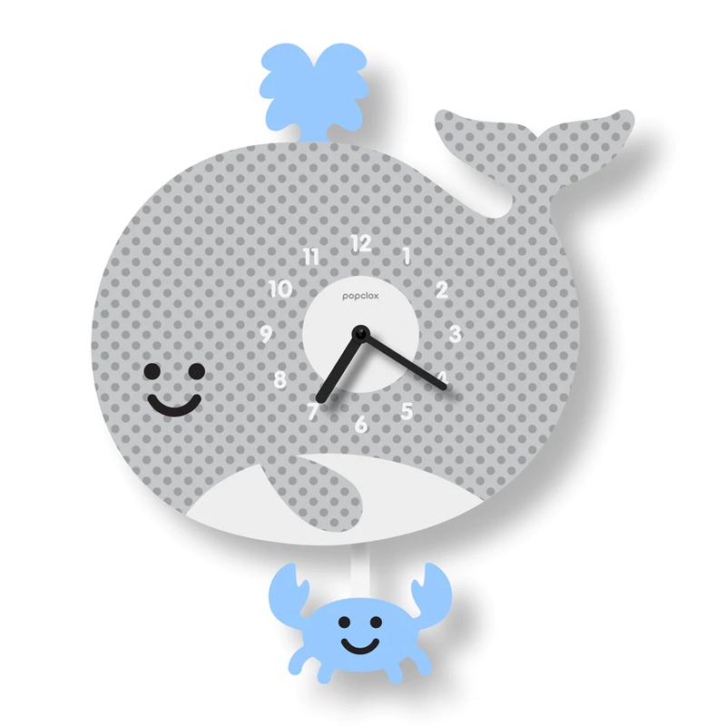 ウォールクロック クジラ クォーツ アクリル マット仕上げ 振り子 時計 壁掛け アメリカ製 モダン ムース Modern Moose whale pendulum clock
