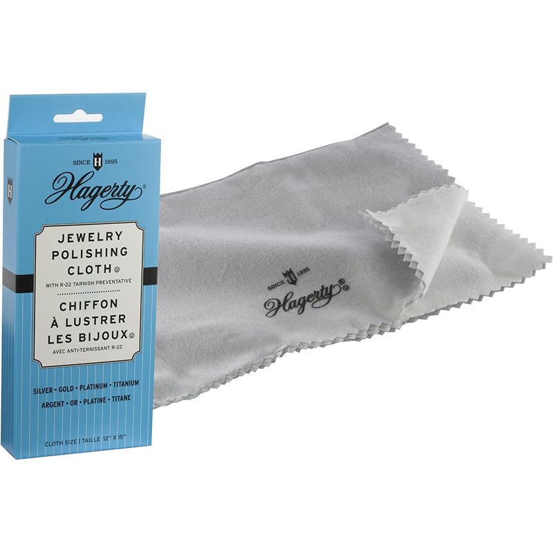 しろがね色 宝飾品 ポリッシュはりつけ台 磨き 布 銀  Hagerty 12-by-15-inch Silver Jewelry Polishing Cloth, lite beige