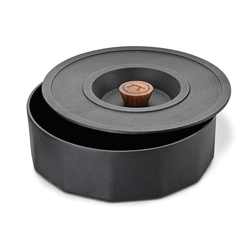 鋳鉄製 ウォーマー 多目的 ポット トルティーヤ パンケーキ 2.8L ブラック Outset Cast Iron Multi-Purpose Pot, Tortilla and Pancake Warmer, 3 Quart, Black