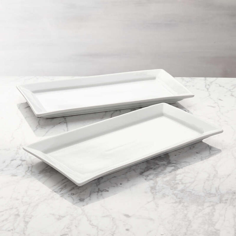 ビュッフェサーバー用 プレート トレイ 皿 2枚 パーツ Crate and Barrel Cambridge Server Plates, Set of 2｜アルファエスパス米国店