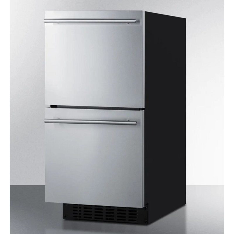 電気冷蔵庫 御勤め特性 48L ビルトはたご屋 アンダーカウンタ 抽き出し式 ステンレス鋼 Summit 15Inch Built In 2-Drawer Refrigerator ASDR1524 家電 【代引不可】