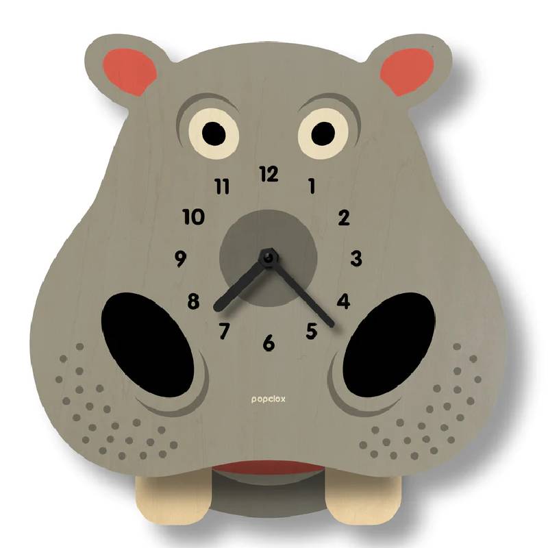 ウォールクロック かば 木製 ウッド 振り子 時計 壁掛け モダン ムース Modern Moose hippo pendulum clock 16,259円