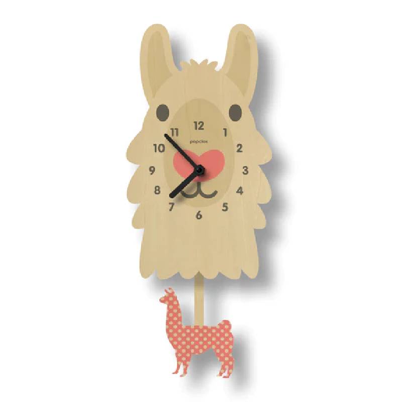 ウォールクロック ラマ 木製 ウッド 振り子 時計 壁掛け モダン ムース Modern Moose llama pendulum clock