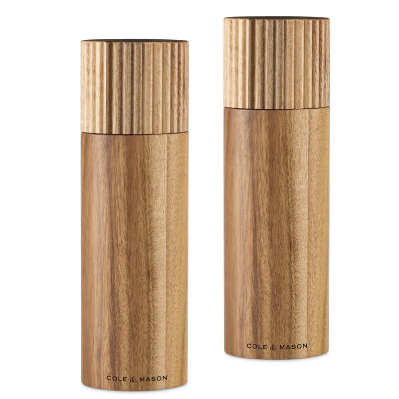 手動式 塩コショウ ソルト&ペッパーミル ギフトセット Cole & Mason Galloway Acacia Salt and Pepper Mill Gift Set