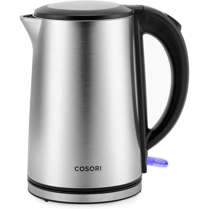 熱くならない 明かり湯沸かし 1.5L ステンレス鋼 COSORI Electric Kettle, Cool-Touch Double Wall Stainless Steel Insulated, Automatic Shut Off \u0026 Boil-Dry Protection, Durable Tea Kettle Boiler \u0026 Heater, 1.5L/1500W 家電