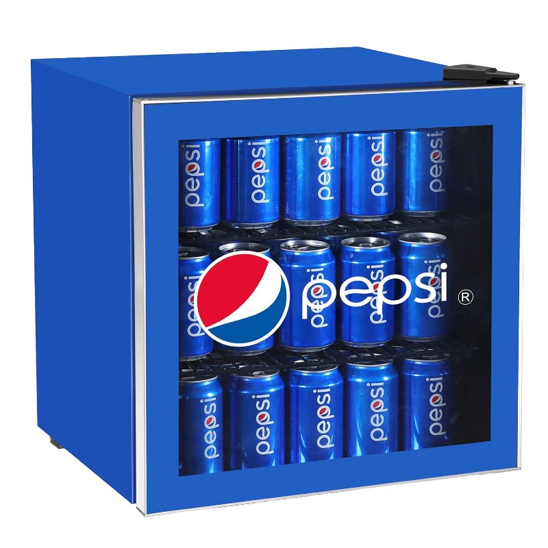 ミニ 冷蔵庫 70缶 ビバレッジクーラー 保冷庫 ガラスドア ペプシ CURTIS MIS165PEP Pepsi Mini Beverage Cooler-70 Can or 17 Bottles Drinks Fridge with Glass Door｜アルファエスパス米国店