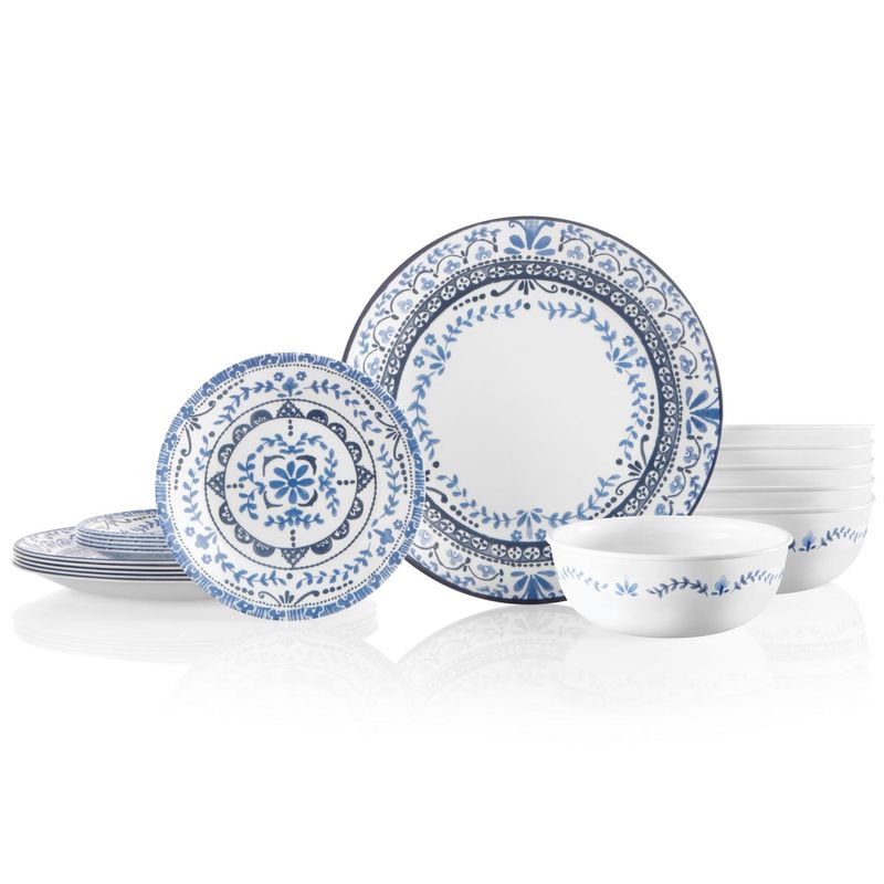 コレール 食器 晩さん会御召しもの 6組 18点書き割り ポルトフィーノ 亜米利加製 Corelle Portofino 18-piece Dinnerware Set, Service for 6