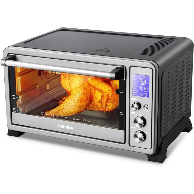 ロティサリー デジタル コンベクションオーブン 大型 25L TOSHIBA TOSHIBA AC25CEW Large 6-Slice Convection Toaster Oven Countertop, 10-In-One with Toast, Pizza and Rotisserie, 1500W 家電