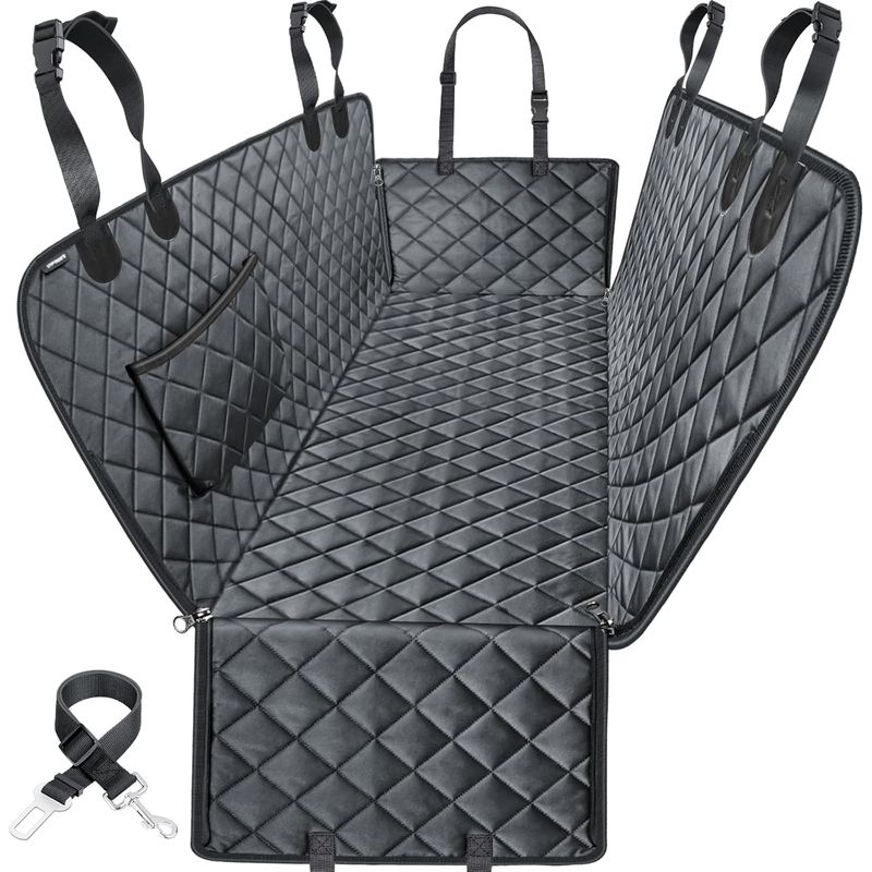 愛玩動物用 カーシートカバー ハンモック 雨合羽 高耐久 犬 お出かけ 車 URPOWER Dog Car Seat Cover for Pets 100% Waterproof Seat Cover Hammock 600D Heavy Duty Scratch Proof Nonslip Durable Soft Back Seat Covers for Cars Trucks and SUVs