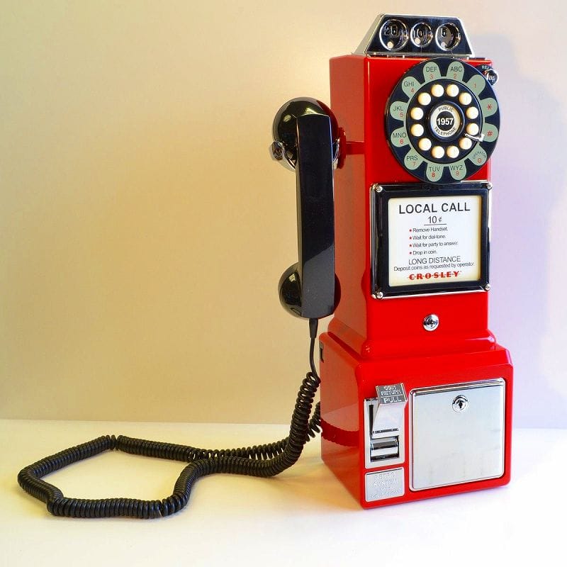 楽天市場 アメリカ クロスリー1950年代 レトロ壁掛け電話 公衆電話 Crosley Cr56 1950s Wall Pay Phone アルファエスパス米国楽天市場店