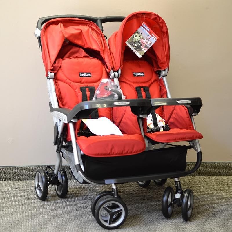 ペグペレーゴ アリア 双子 ツインベビーカー レッド Peg Perego Aria Twin Stroller IPAX04NA34DA49GT59 Geranium画像