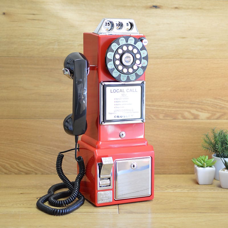【楽天市場】アメリカ クロスリー1950年代 レトロ壁掛け電話 公衆電話 Crosley CR56 1950s Wall Pay Phone