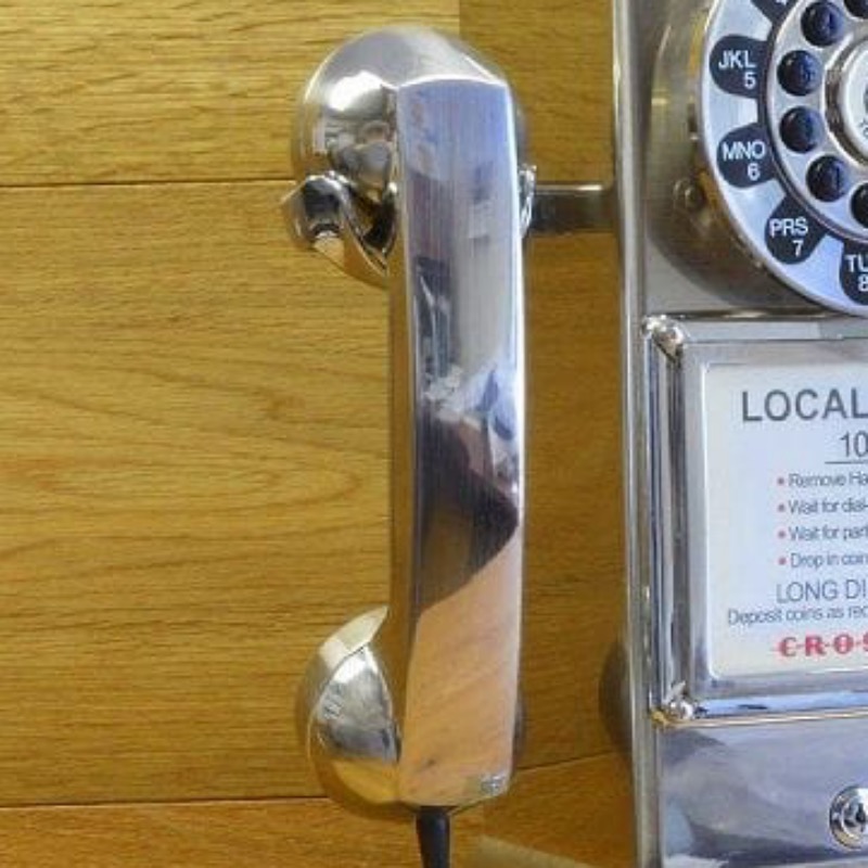 アメリカ クロスリー レトロ公衆電話 クロム 受話器 パーツ 部品 CROSLEY RADIO replacement handset for CR56-BC 1950s Classic Pay Phone Brushed Chrome画像