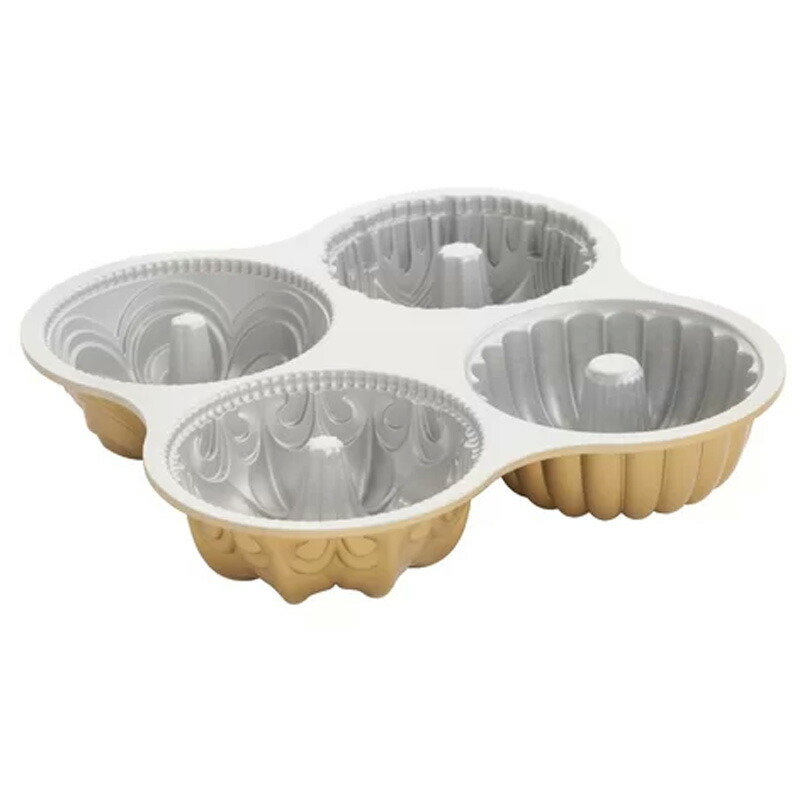 バントケーキ型 4個 ブントケーキ Pfoaフリー ノルディックウェア Nordic Ware Non Stick Round Bundt Quartet Cake Pan Mbzi1072 Sandjfisheries Co Uk