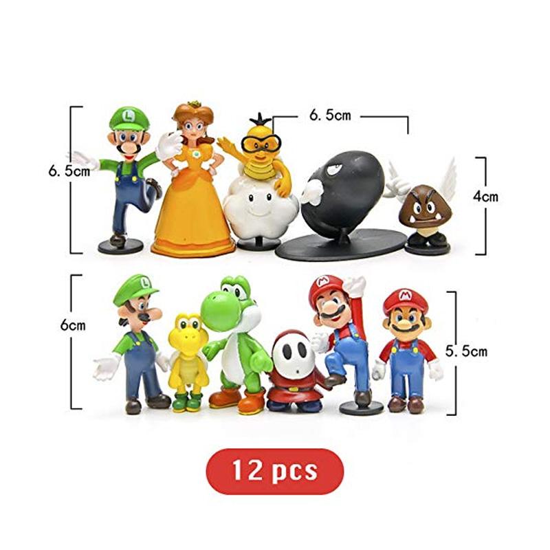 スーパーマリオ ケーキトッパー フィギュア 12体セット デコレーション Super Mario Cake Topper Figures Toy Set Of 12 Party Supplies Birthday Cartoon Figure Decoration Csecully Fr