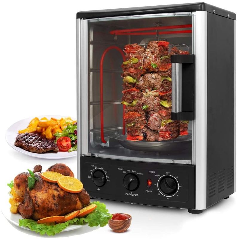 楽天市場 回転オーブン ケバブ ロティサリー チキン丸焼き 鶏 Nutrichef Upgraded Multi Function Rotisserie Oven Vertical Countertop Oven With Bake Turkey Thanksgiving Broil Roasting Kebab Rack With Adjustable Settings 2 Shelves 1500 Watt Azpkrt97