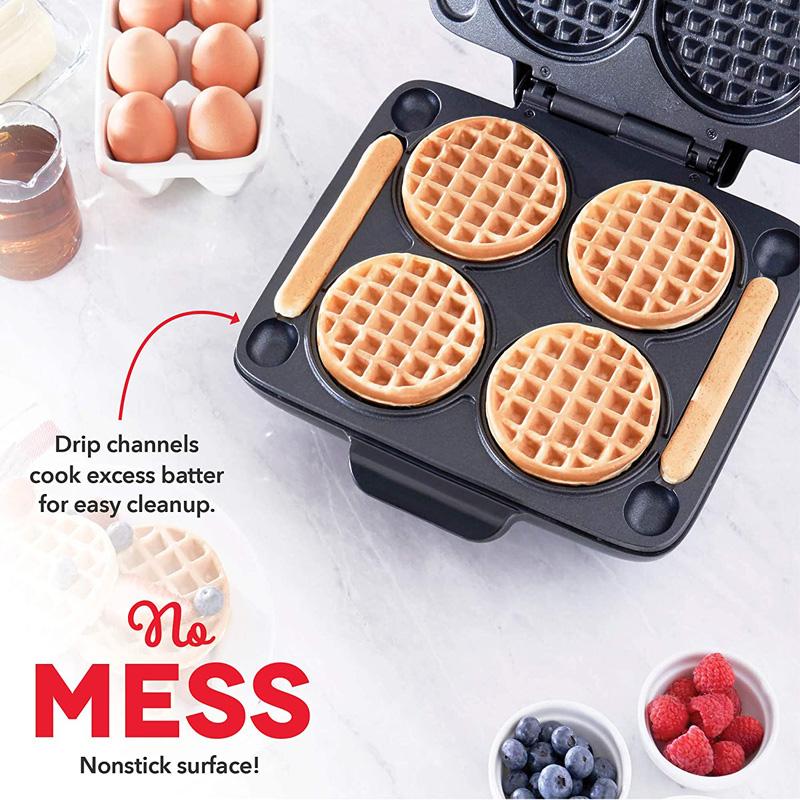 ミニ ワッフルメーカー 4 4枚 Clean DMMW400GBGT04 Dash Dual Easy Four Inch Maker Mini  Multi Non-stick Quick Release Sides Waffle to with ダッシュ 家電 直径10cm ワンピなど最旬ア！  直径10cm