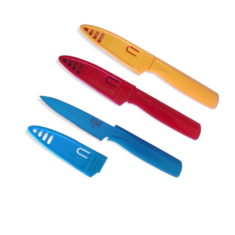 最安値挑戦 クーン リコン 10cm テフロン加工 コロリペアリングナイフ 3本セット Kuhn Rikon 4 Inch Nonstick Colori Paring Knife Set Of 3 代引き手数料無料 Bolshakova Interiors Com