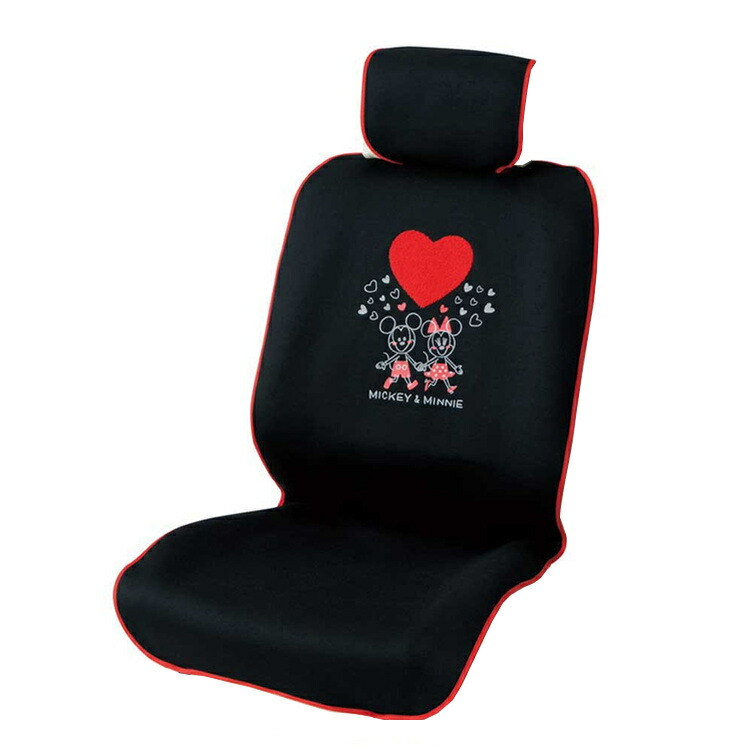 楽天市場 ディズニーミッキー ミニー シートカバー 前席用 ハート Bk カー用品 1503 キャラクターハウス キャロル