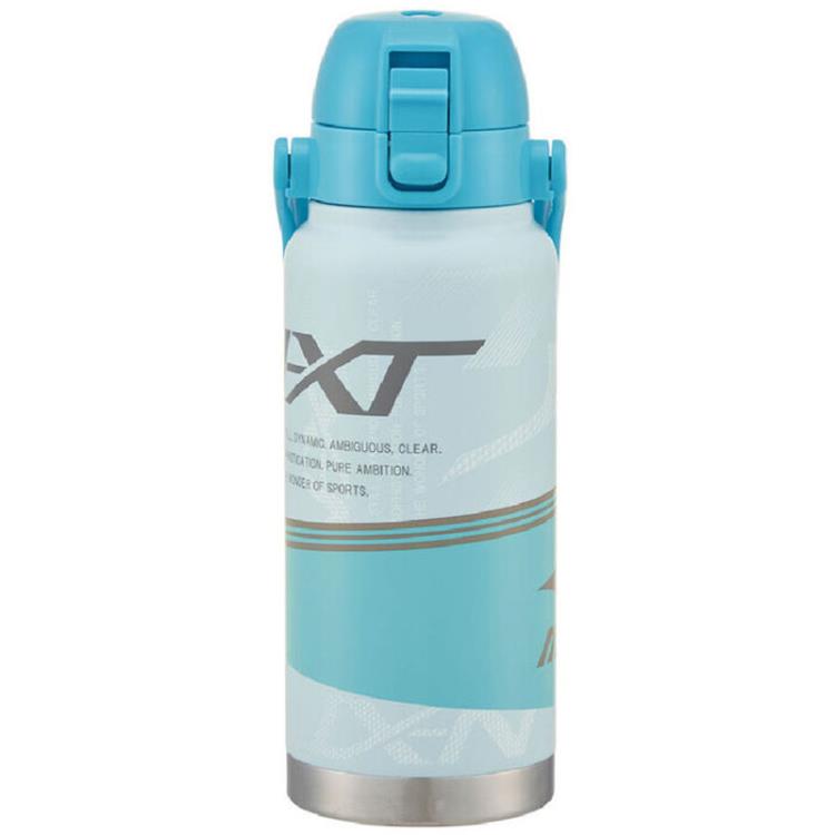 ミズノ STD8H ハンドル付ワンプッシュダイレクトステンレスボトル 800ml レーザーカラー 保冷 mizuno 水筒 持ち手付 直飲み ブルー 水色