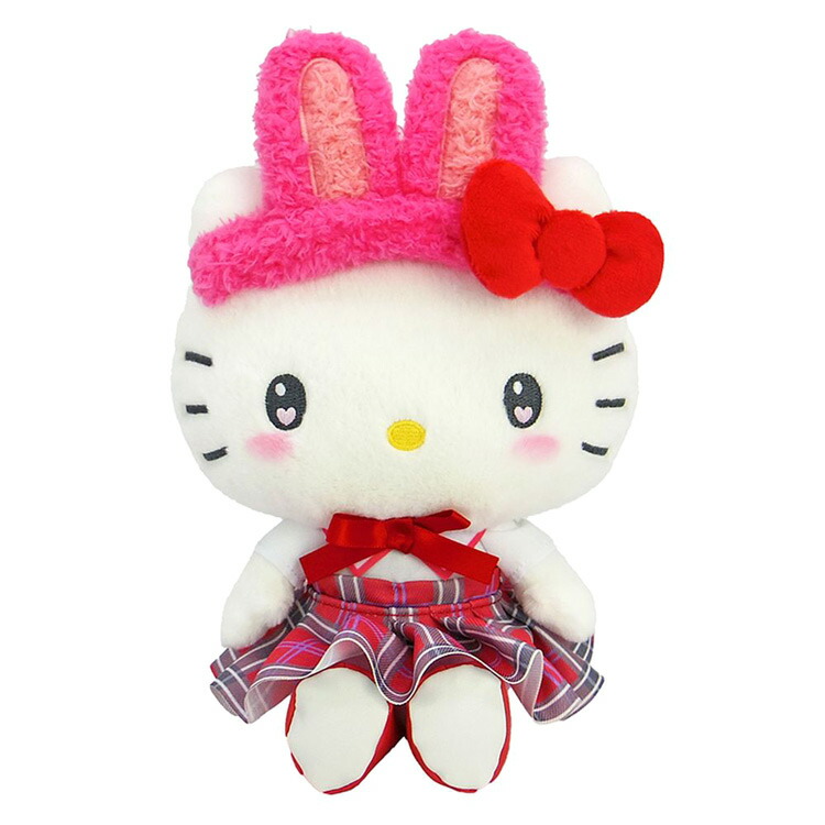 【希少】ハローキティ　被り物　 ビッグリボン　ぬいぐるみ 日本限定品 ちりめんハローキティ「ぬいぐるみM」ASN-HKNM