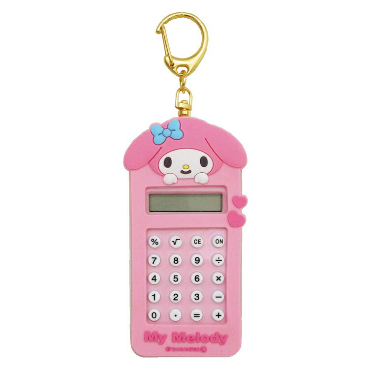マイメロ マイメロディ★12桁 電卓(新品)&2017年【X'mas限定】等 マイメロディ ダイカット 電卓 フェイス型キー 12桁表示