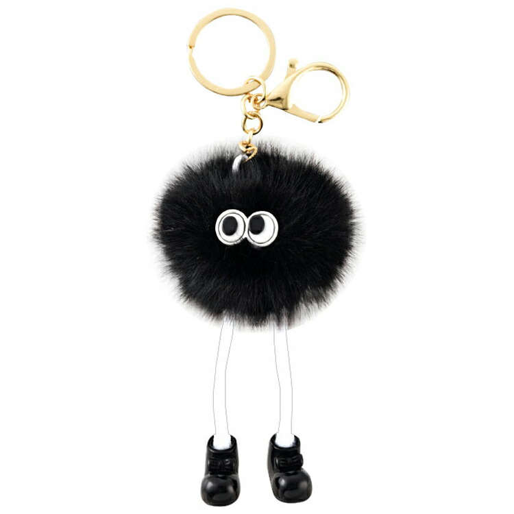 楽天市場】ふわふわキョロ目 キーホルダー ブラック 284963