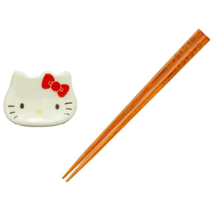 楽天市場】ハローキティ 箸&箸置きセット 赤 226377 ギフト