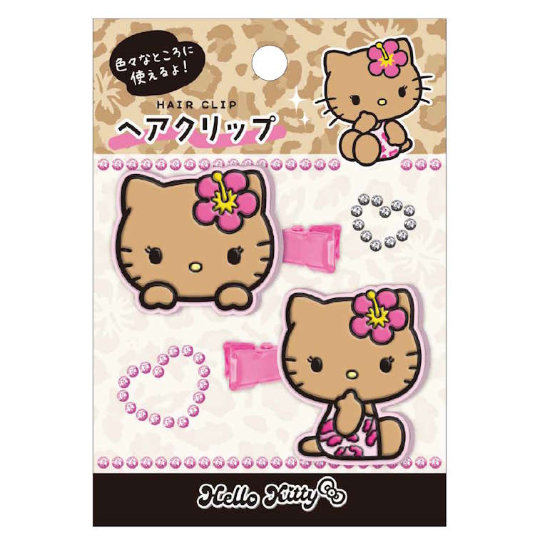 「特別価格」サンリオ キティちゃん ヘアクリップ ギャルクマ ヒョウ柄 12個 楽天市場】ハローキティ マットヘアクリップ ブラウン 057134