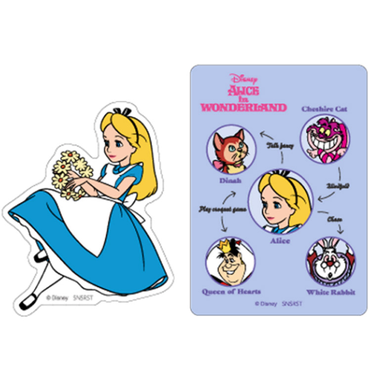 不思議の国のアリス キャンバスアート ステッカー フレークシール缶 不思議なアリス Fantasy Forever Alice