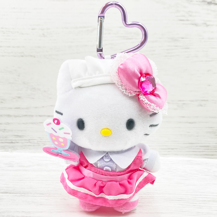 ハローキティ メイドコスチューム ぬいぐるみ ピンク sanrio ハローキティ マスコットホルダー（メイド） ピンク