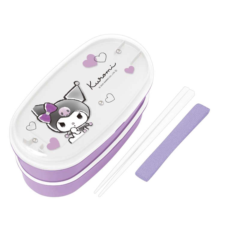 楽天市場】クロミ 楕円レンジ2段ランチボックス 【モノクロリボン