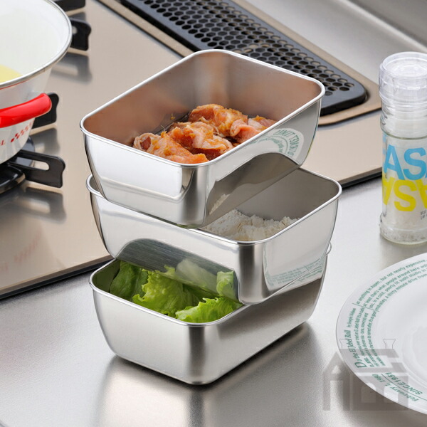 楽天市場】下村企販 シリコンフタ付き 角バット & ザル 各3個セット