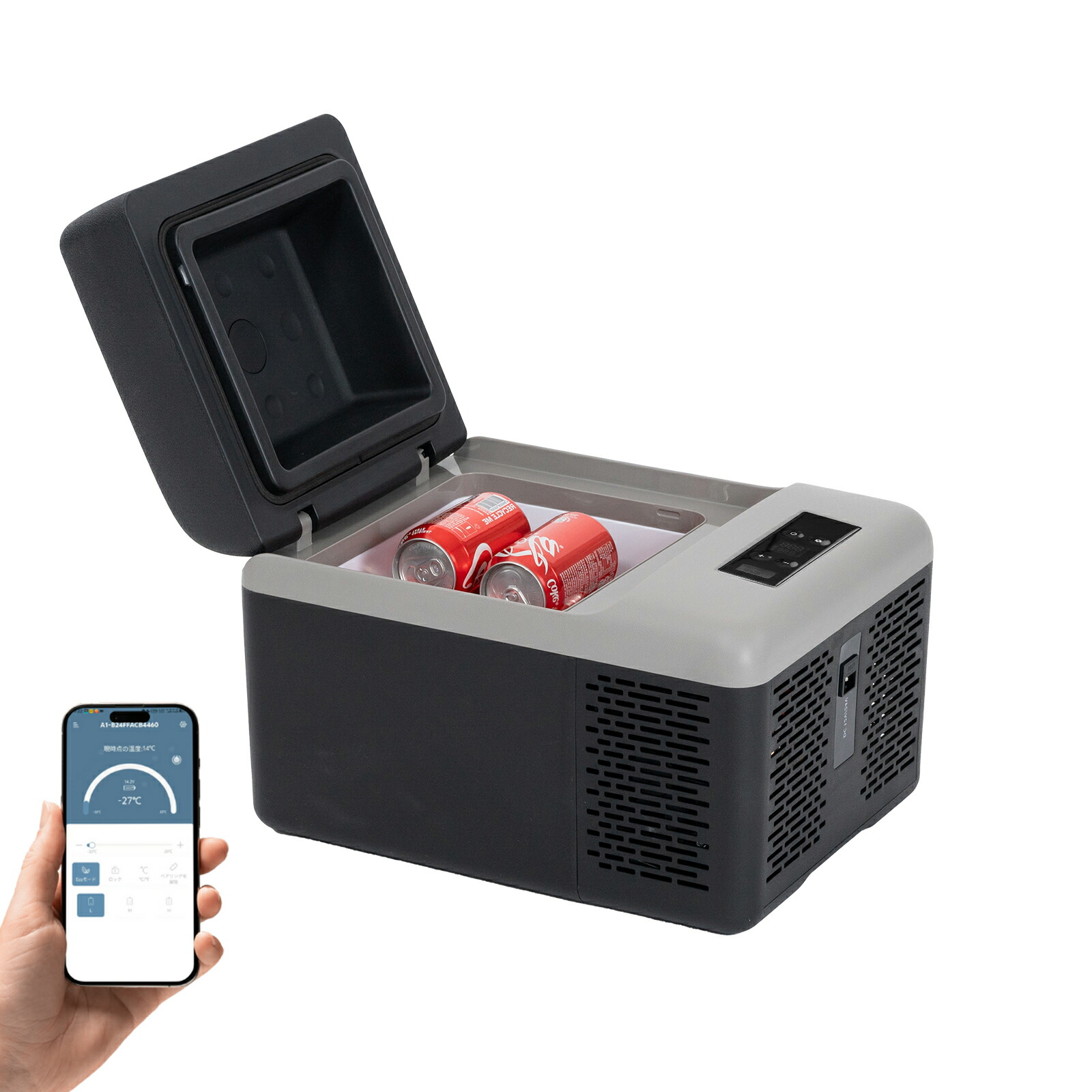 値下げ済み　バッテリー付き ポータブル冷蔵庫 デジタル表示 車載用　アウトドア用 Amazon.co.jp: Alpicool ポータブル冷蔵庫 【バッテリー内蔵可能】車載