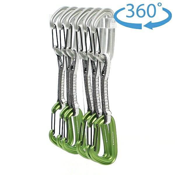 ブラックダイヤモンド　（Black Diamond）　ライトワイヤークイックドロー　12cm　envy green　6本パック