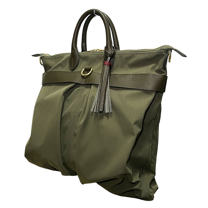 ACATE アカーテ バッグ メンズ / BLIZZARD KHAKI ブリザード マットナイロン シュリンクレザー ヘルメットバッグ カーキ / イタリア ビジネス カジュアル｜alta sotto