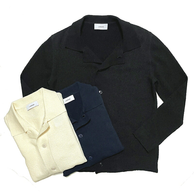 LARDINI ラルディーニ ニット ジャケット / コットン ナイロン ブークレ カーディガンジャケット / メンズ イタリア ニットカーディガン ニットジャケット / 4116-5mml356013｜alta sotto