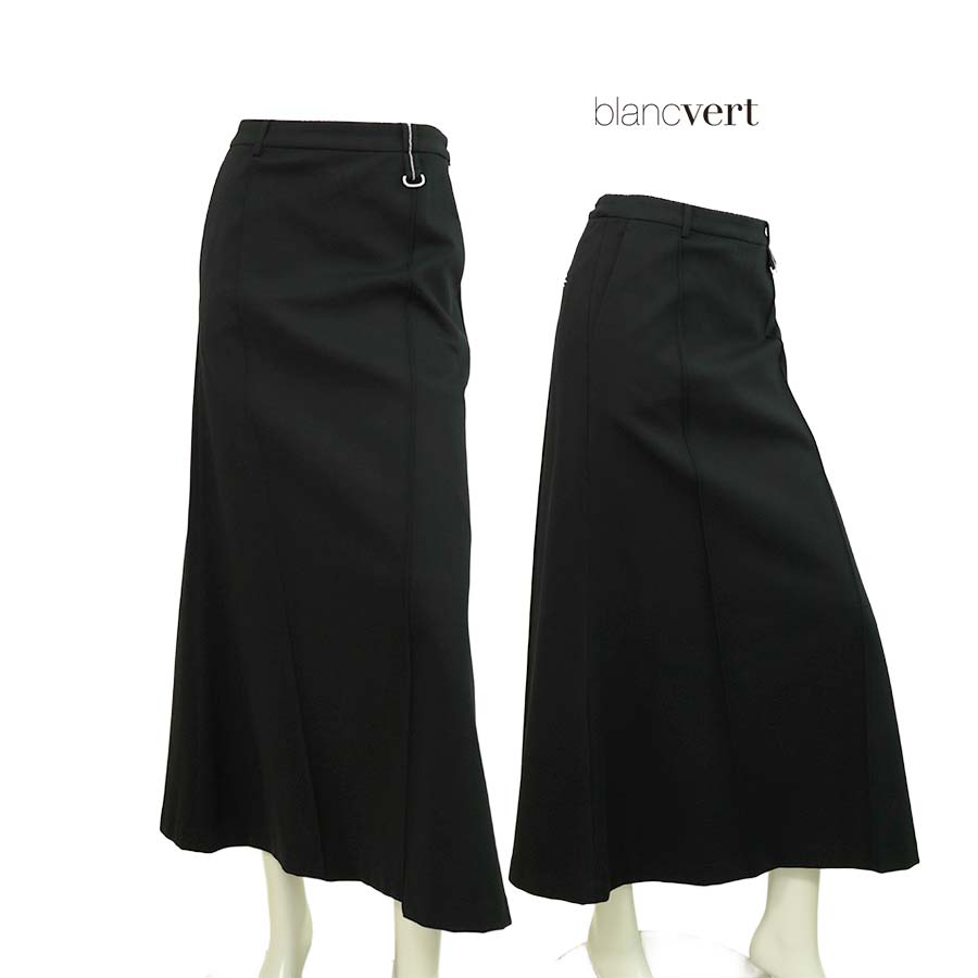 【半額以上SALE】【定価￥38,000の70％OFF】BLANC VERT【ブランベール】【春夏物】【正規取扱い】【レディース】ポンチマーメイドスカート/ブラック【サイズ38】｜altmond アルトモンド