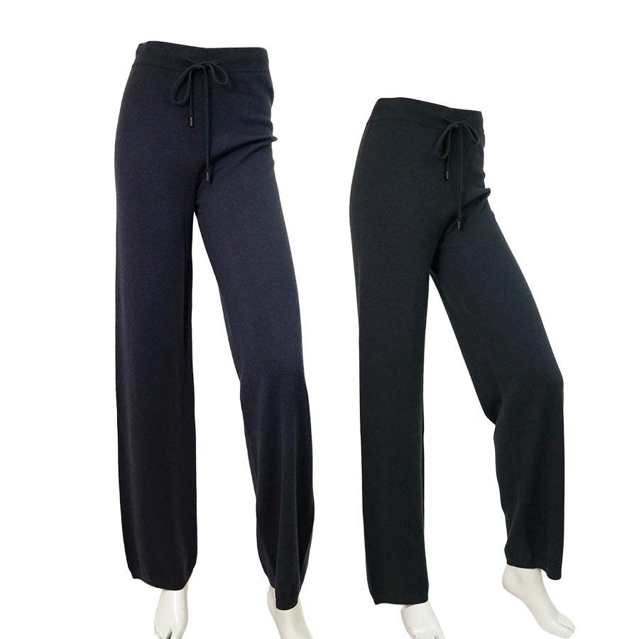 \値下げ/【定価¥112,000の70%OFF】PESERICO【ペセリコ】秋冬【半額以上SALE】【正規取扱い】【送料無料】【レディース】ボールチェーン飾り毛絹カシミヤニットパンツ/ネイビー【サイズ42】【イタリア製】|altmond アルトモンド