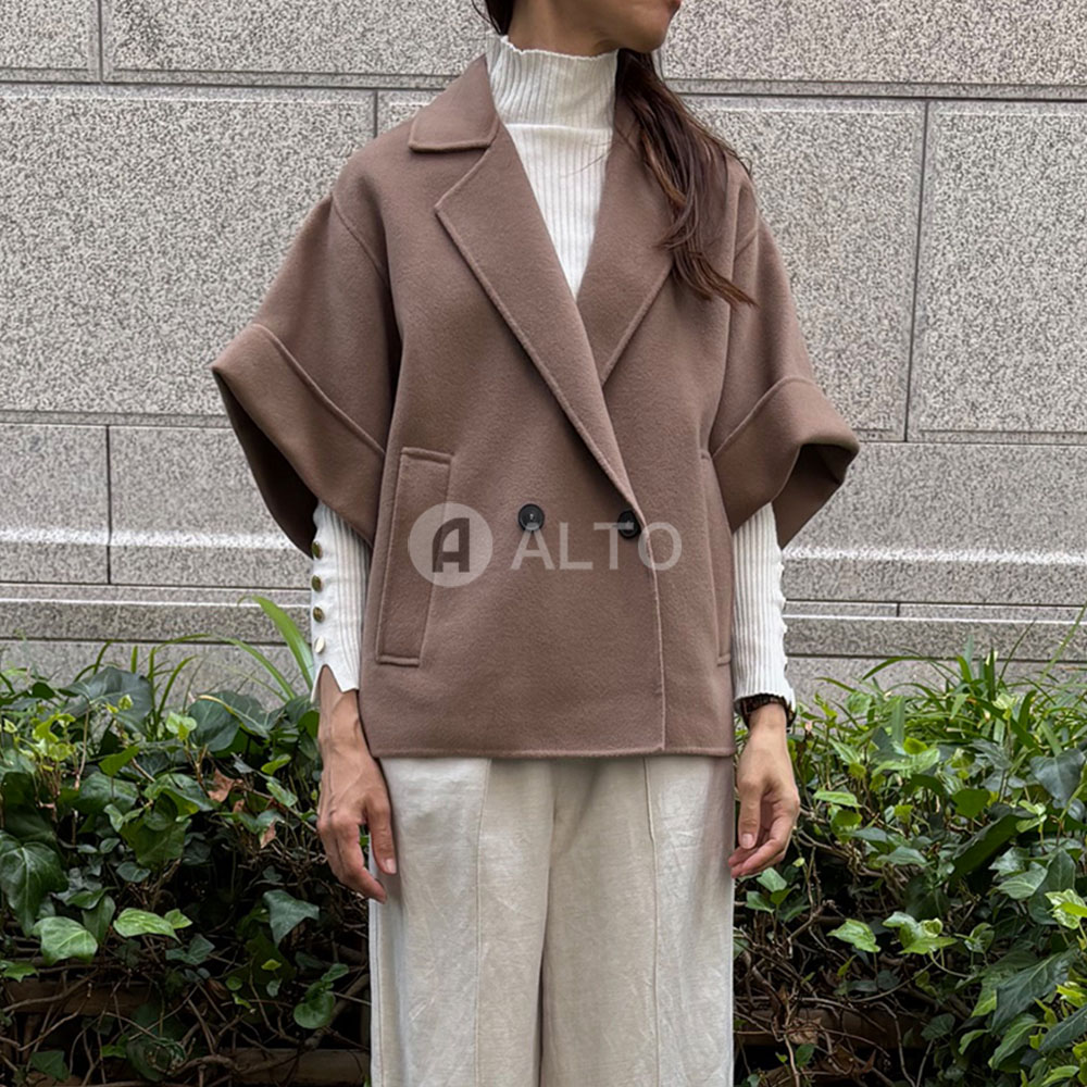 ★出荷の前にプレスをかけて配送★【2025-2026秋冬物モデル】Weekend Max Mara PERA ペラ 5086025106087 087 ライトブラウンピュアウールショートコート ショート丈 レディース|ALTO 店
