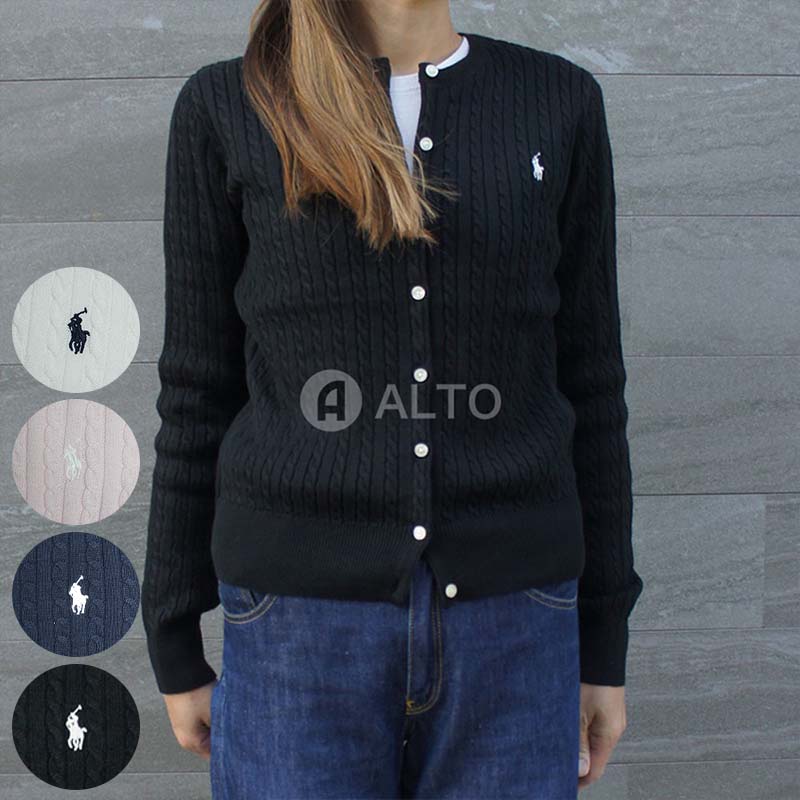 ☆2025秋冬新入荷☆Polo Ralph Lauren ポロ ラルフローレン カーディガン キッズ ガールズ 313543047 定番 ケーブルニット カーディガン レディース ガールズ 大人もOK ★選べる4カラー★ブラック・ホワイト・ネイビー・ピンク