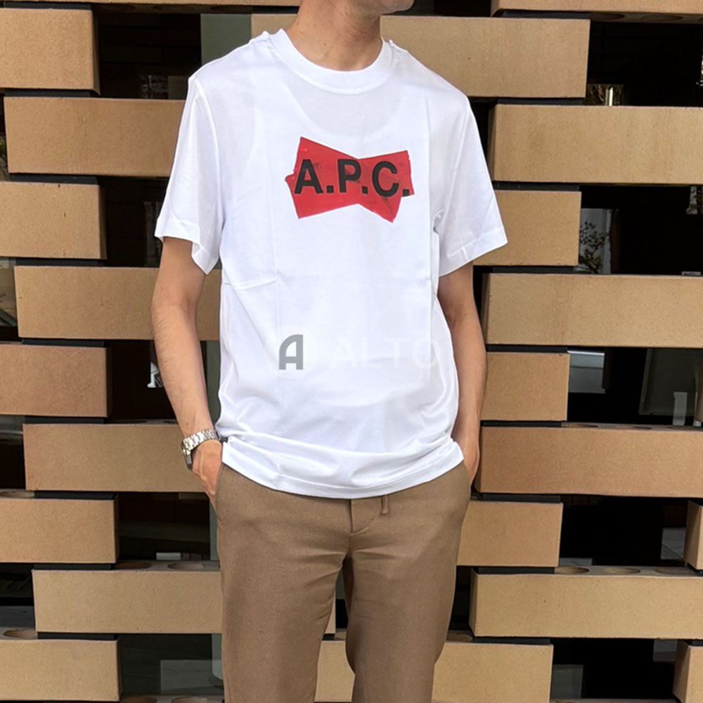 【2026春夏物青写真】A.P.C. アーペーセー Scotch rouge  プルオーバー 半袖  COGYK M26461 白いこと  メンズ