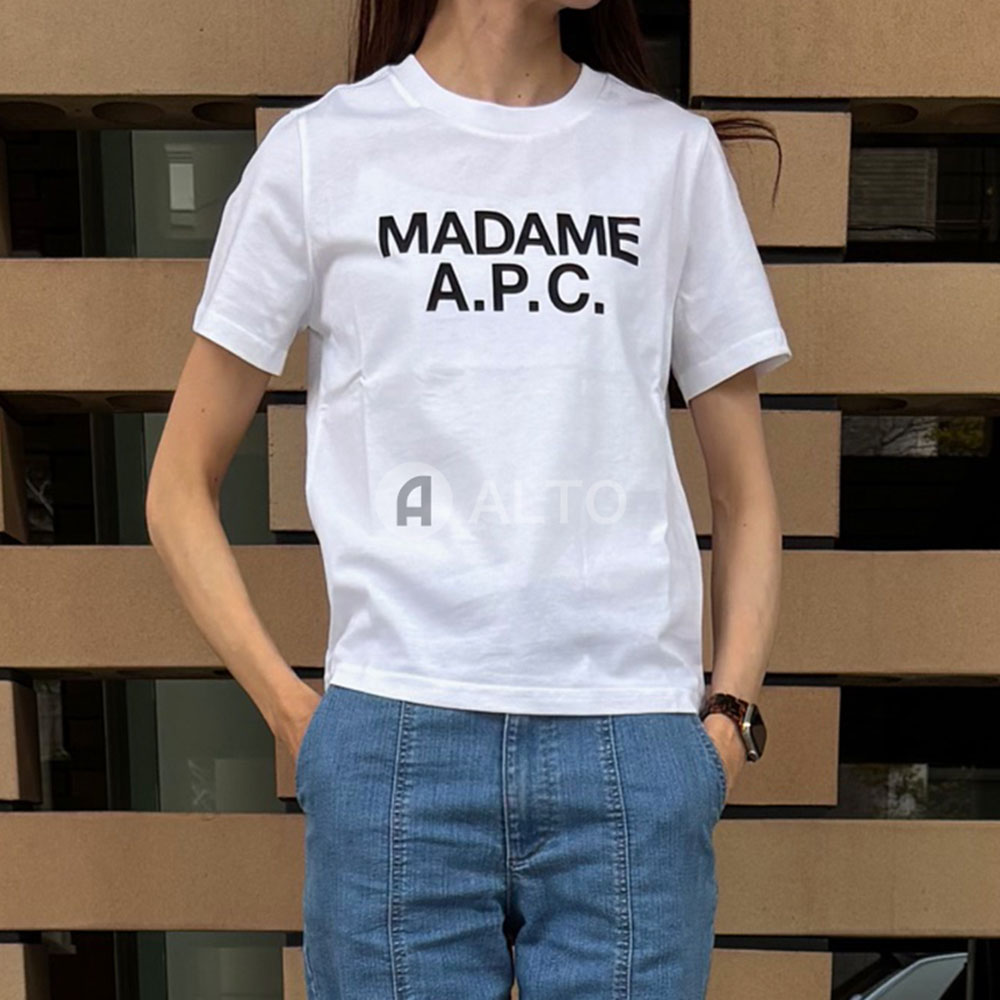 【2026春夏物ひな形】A.P.C. アーペーセー Madame A.P.C. クロップド ティーシャツ 半袖  COHBW F26559  白いこと  レディース