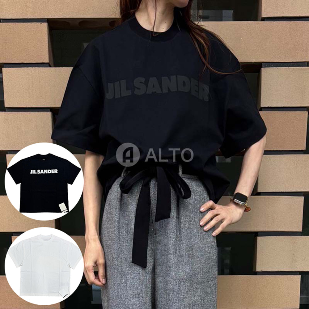 【2026春夏物モデル】JIL SANDER ジルサンダー J03GC0137 J20243 /J03GC0137 J45317半袖 カットソー Tシャツ オーバーシルエット ロゴプリント ★選べる3カラー★ ブラック&times;ブラック・ホワイト&times;ホワイト・ブラック&times;ホワイト レディース｜ALTO　店