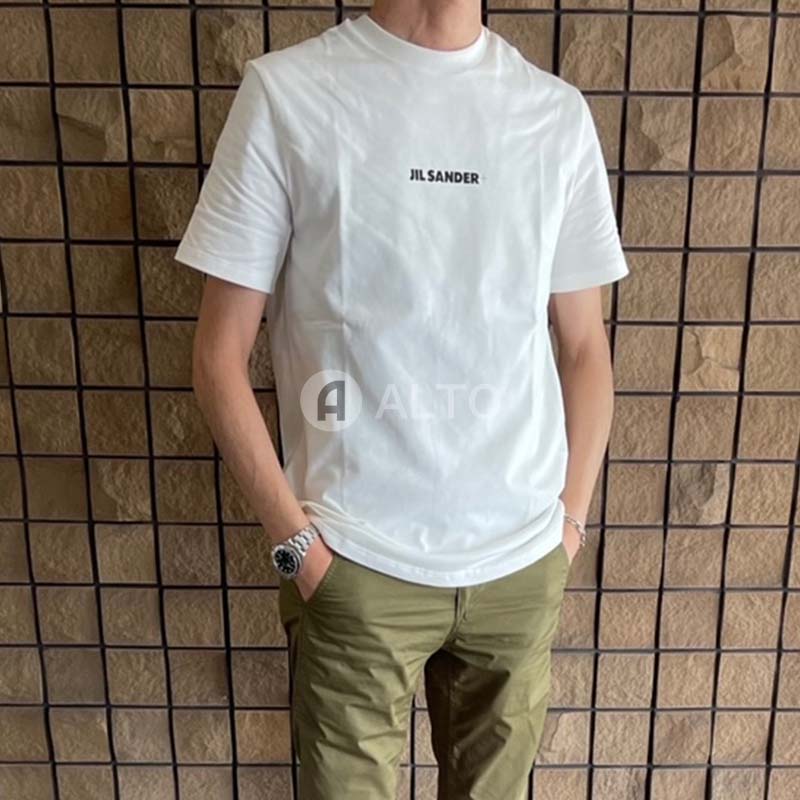 ◆JIL SANDER◆ グリーン プリントTシャツ コットン ロゴTシャツ メンズ | Jil Sander 公式オンラインストア